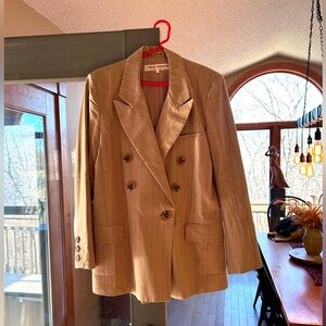 Free people Ashby blazer tan with red ticking stripes medium